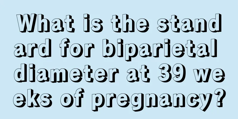 What is the standard for biparietal diameter at 39 weeks of pregnancy?