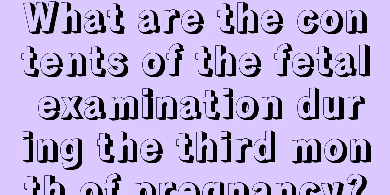 What are the contents of the fetal examination during the third month of pregnancy?