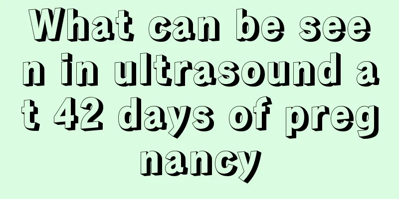 What can be seen in ultrasound at 42 days of pregnancy