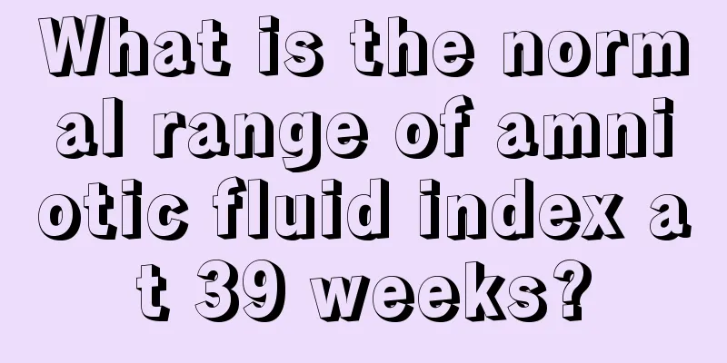 What is the normal range of amniotic fluid index at 39 weeks?