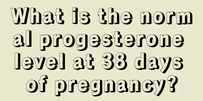 What is the normal progesterone level at 38 days of pregnancy?