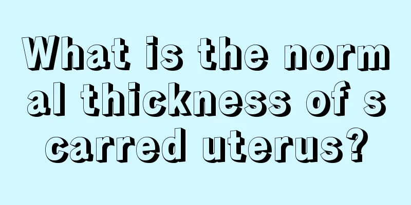 What is the normal thickness of scarred uterus?