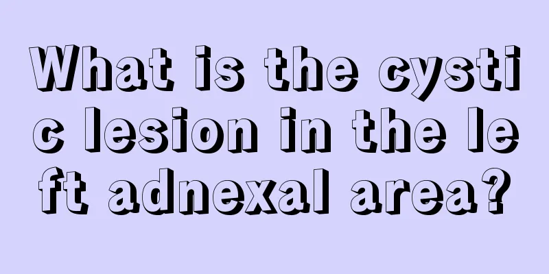 What is the cystic lesion in the left adnexal area?