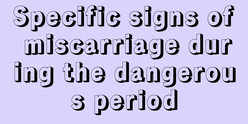 Specific signs of miscarriage during the dangerous period