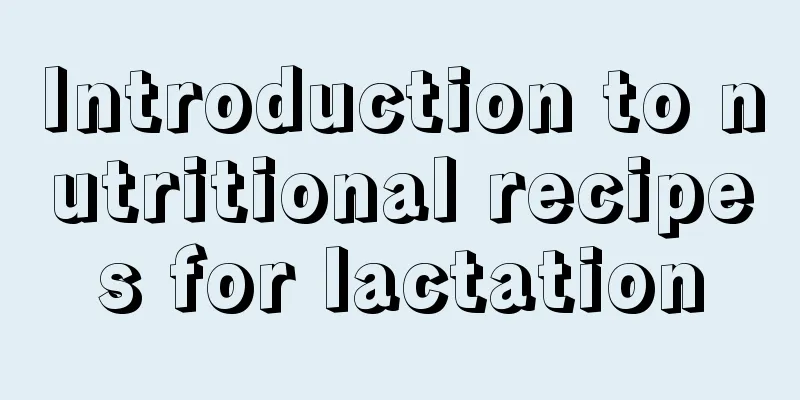 Introduction to nutritional recipes for lactation