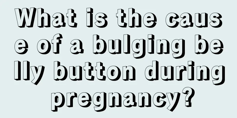 What is the cause of a bulging belly button during pregnancy?