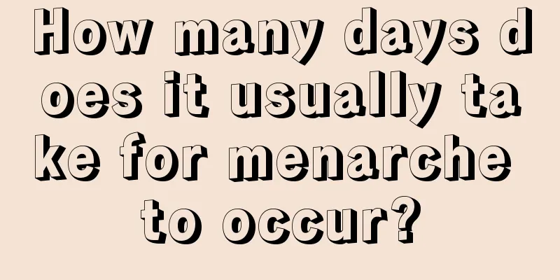 How many days does it usually take for menarche to occur?