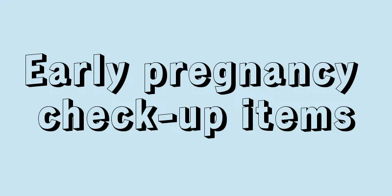 Early pregnancy check-up items