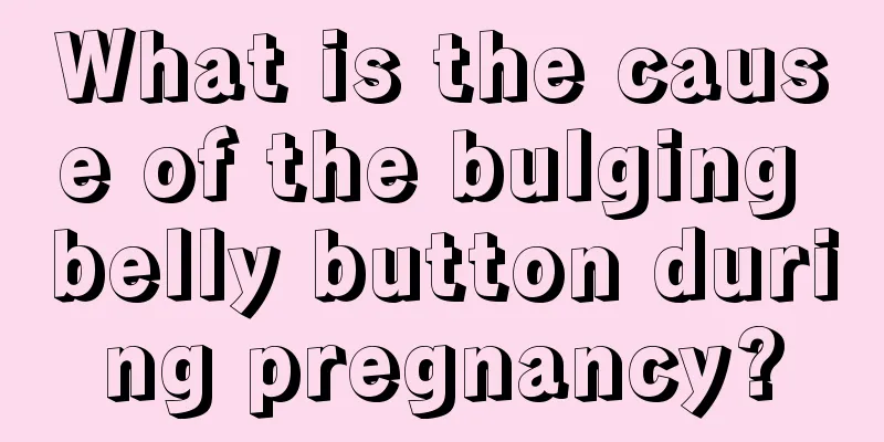 What is the cause of the bulging belly button during pregnancy?