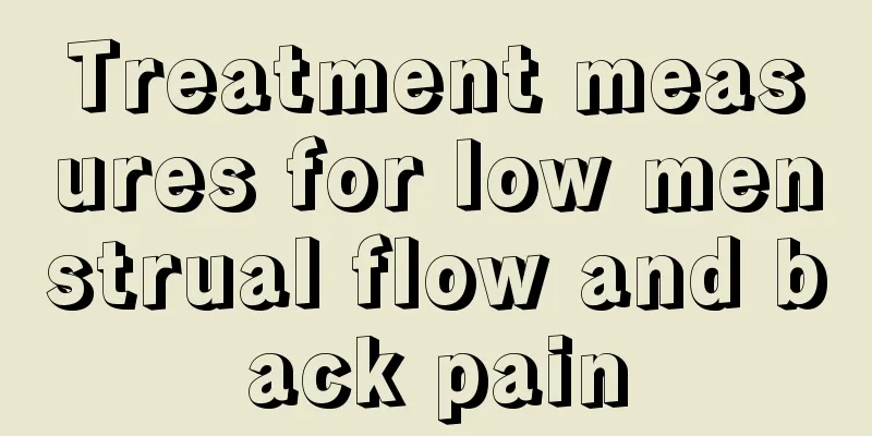 Treatment measures for low menstrual flow and back pain