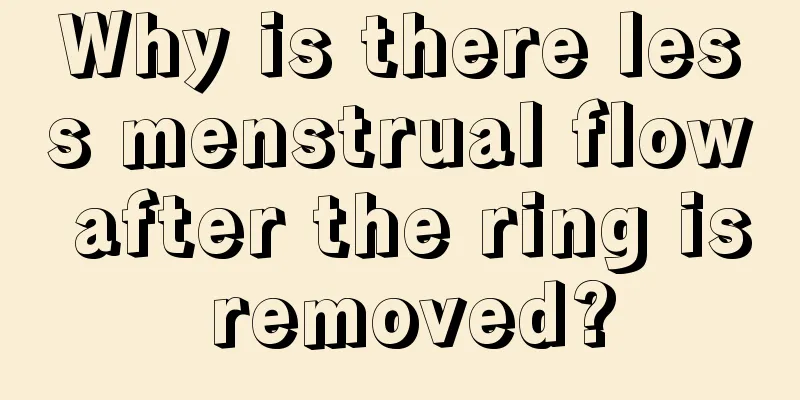 Why is there less menstrual flow after the ring is removed?