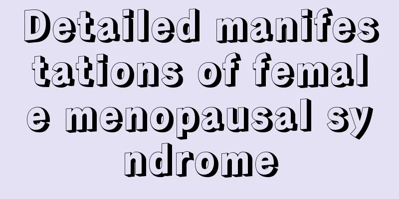 Detailed manifestations of female menopausal syndrome