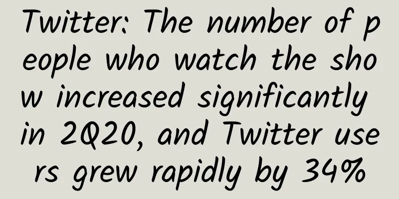 Twitter: The number of people who watch the show increased significantly in 2Q20, and Twitter users grew rapidly by 34%