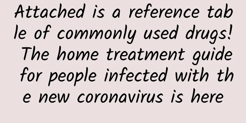Attached is a reference table of commonly used drugs! The home treatment guide for people infected with the new coronavirus is here